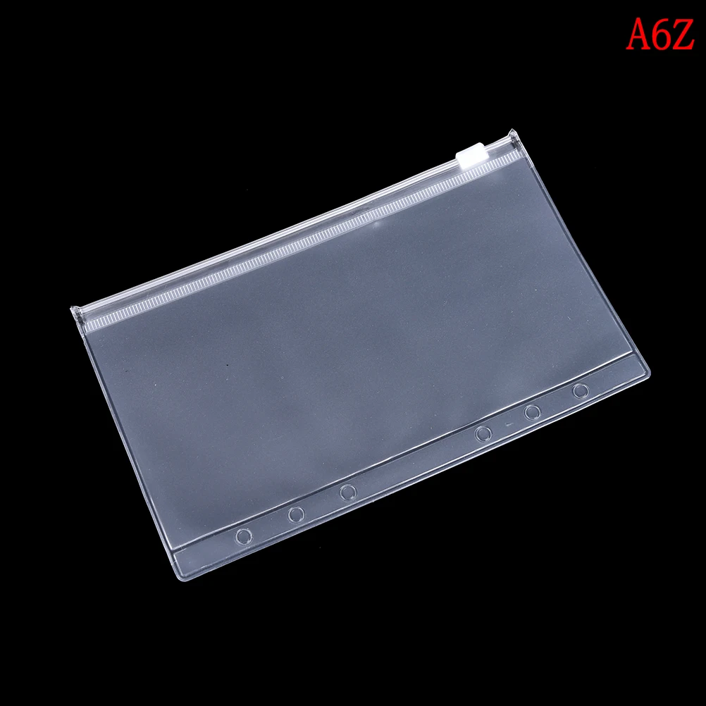 Прозрачный замок на молнии A5/A6 ПВХ скоросшиватель для конвертов карманное наполнение органайзер канцелярские принадлежности для 6 отверстий - Цвет: A6Z