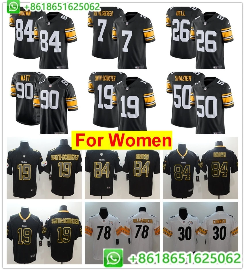 Женщины Питтсбург Бен роэтлисбергер Antonio коричневый T.J. Watt JuJu Smith-Schuster Black Alternate Vapor Untouchable Limited Jersey