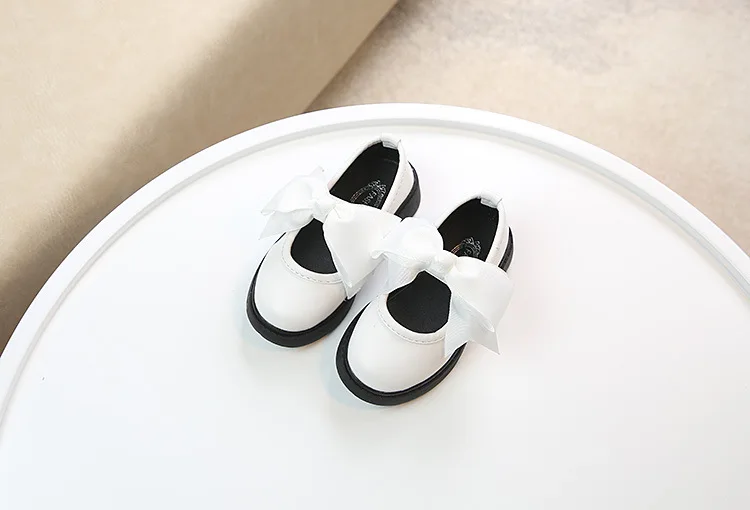White Red Black Kids Toddler Bowtie Children Girls Wedding Party Dress Princess Leather Shoes For Teens Girls Dance Shoes New