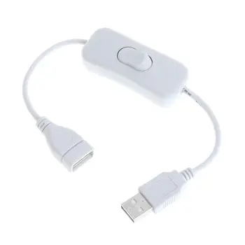 

USB cable New 28cm USB 2.0 A Male to A Female Extension Extender White Cable With Switch ON OFF Cable
