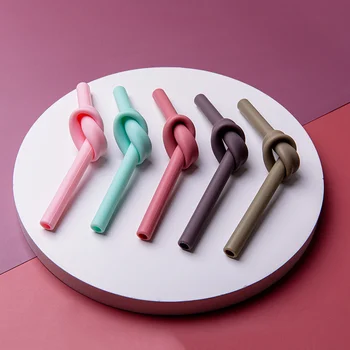 

5/10pcs Silicone Straws Baby Teether Food Grade Silicone Reusable Flexible Bent Eco-friendly Straws Newbornrn Accessories Teeth