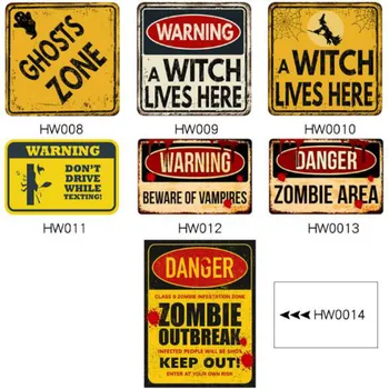 

2pcs Halloween Warning Signs Stickers Party Decoration Label Festival Favors 20092702
