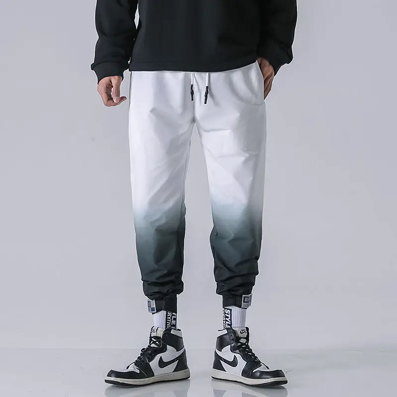 

2020 summer Men's loose-legged casual pants plus fat XL Chinese style thin sports tide brand blue sweatpants Free shipping