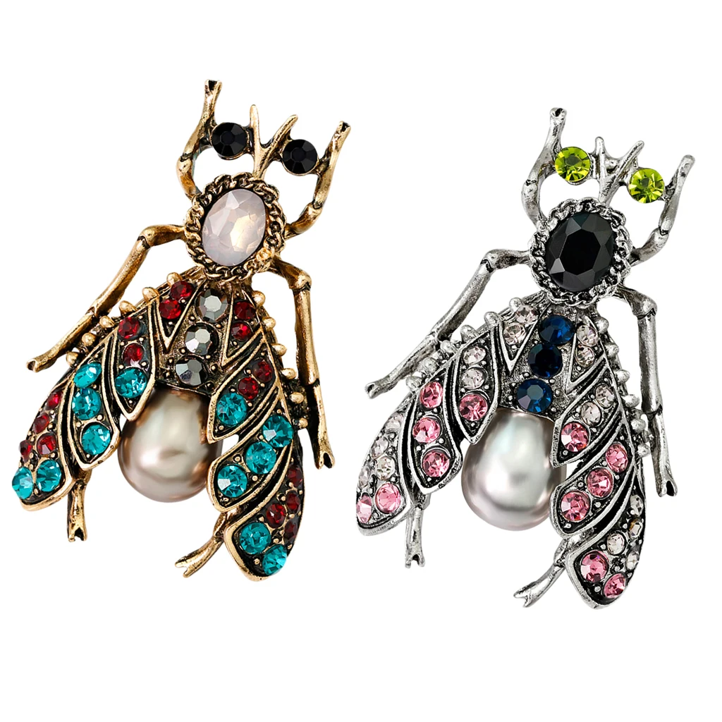 2 X Honeybee Insect Brooch Christmas Gifts For, Wife, Mother, Couple, Valentine