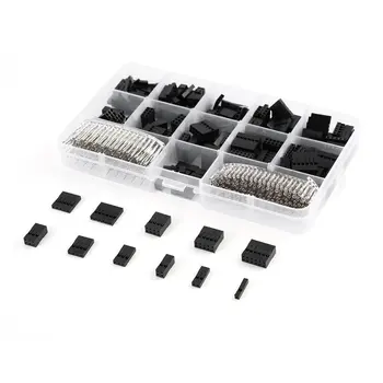 

620pcs 2.54mm Dupont Wire Jumper Housing Connector Pin Header Connector Housing Kit with M/F Crimp Pins Kit
