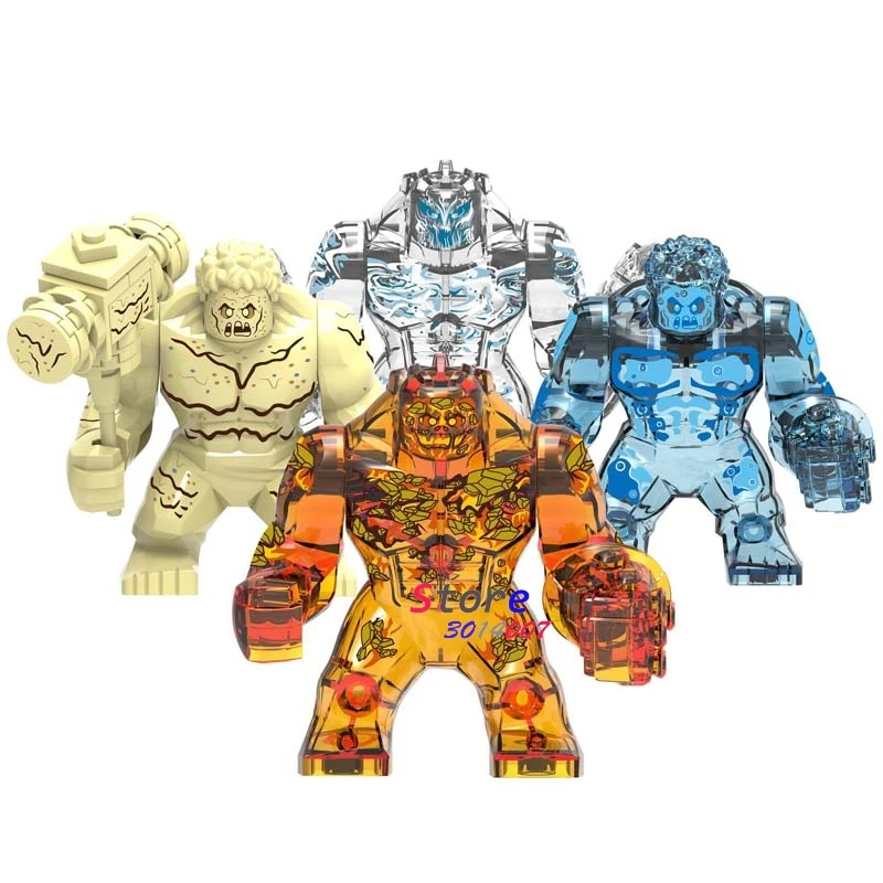 

Single Marvel Avengers Spiderman Hellfire Elementals Zephyr Hydron Sandman Big size Hulk Thanos IronMan building blocks Kid Toys