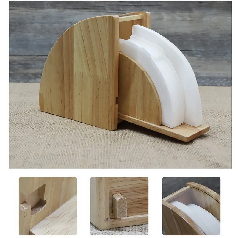 Деревянный кофейный фильтр, держатель для бумаги, стойка для хранения, декоративный конус, контейнер для кофейного фильтра, столешница, Диспенсер, демонстрационная подставка