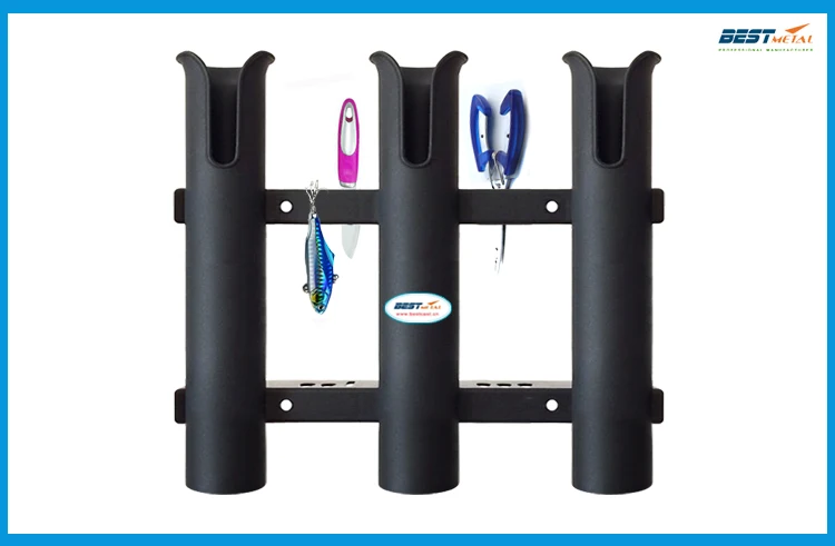 Marine Boat Yacht Kayak Fishing Vertical 3 Link Rod Holder Organiser Pole Tube Mount Bracket Socket Rack Lure Pliers Storage
