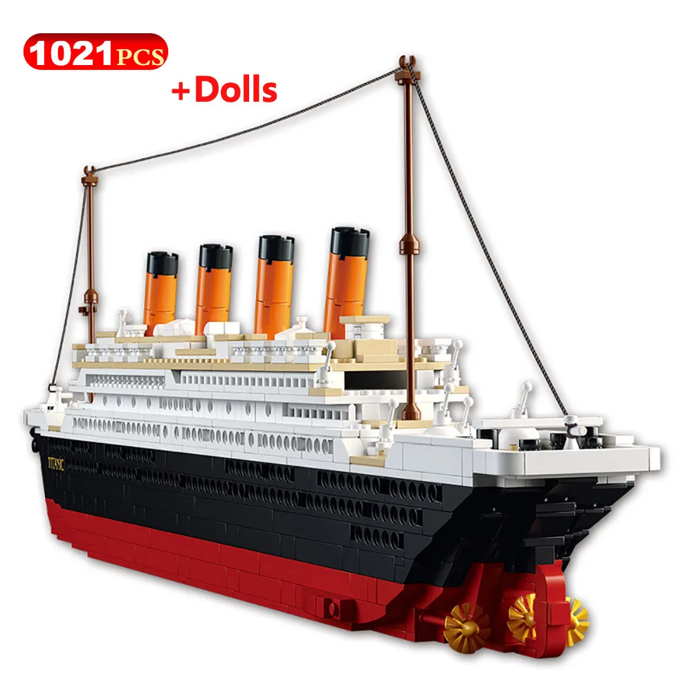

194/1021 PCS DIY Building Blocks Creator City Model Titanic Cruise 3D Blocks Educational Bricks Figures Toys For Children Xmas