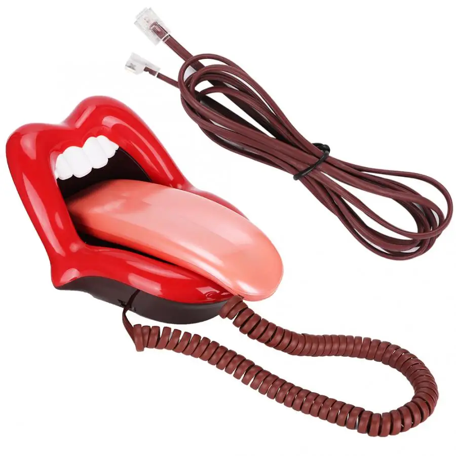 

WX-3203 Multi-Functional Red Large Tongue Shape Telephone Desk Phone Home Decoration