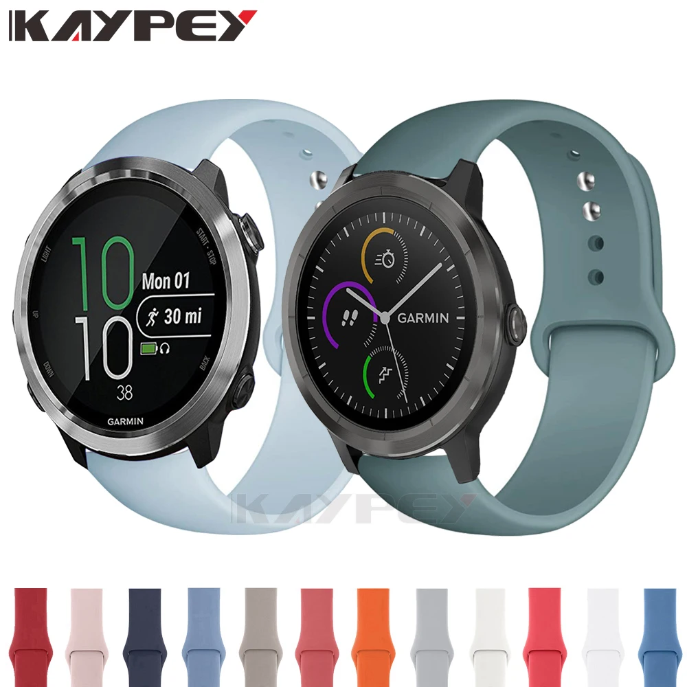 Мягкий силиконовый ремешок для смарт часов Garmin Vivoactive 3 HR benz сменный спортивный