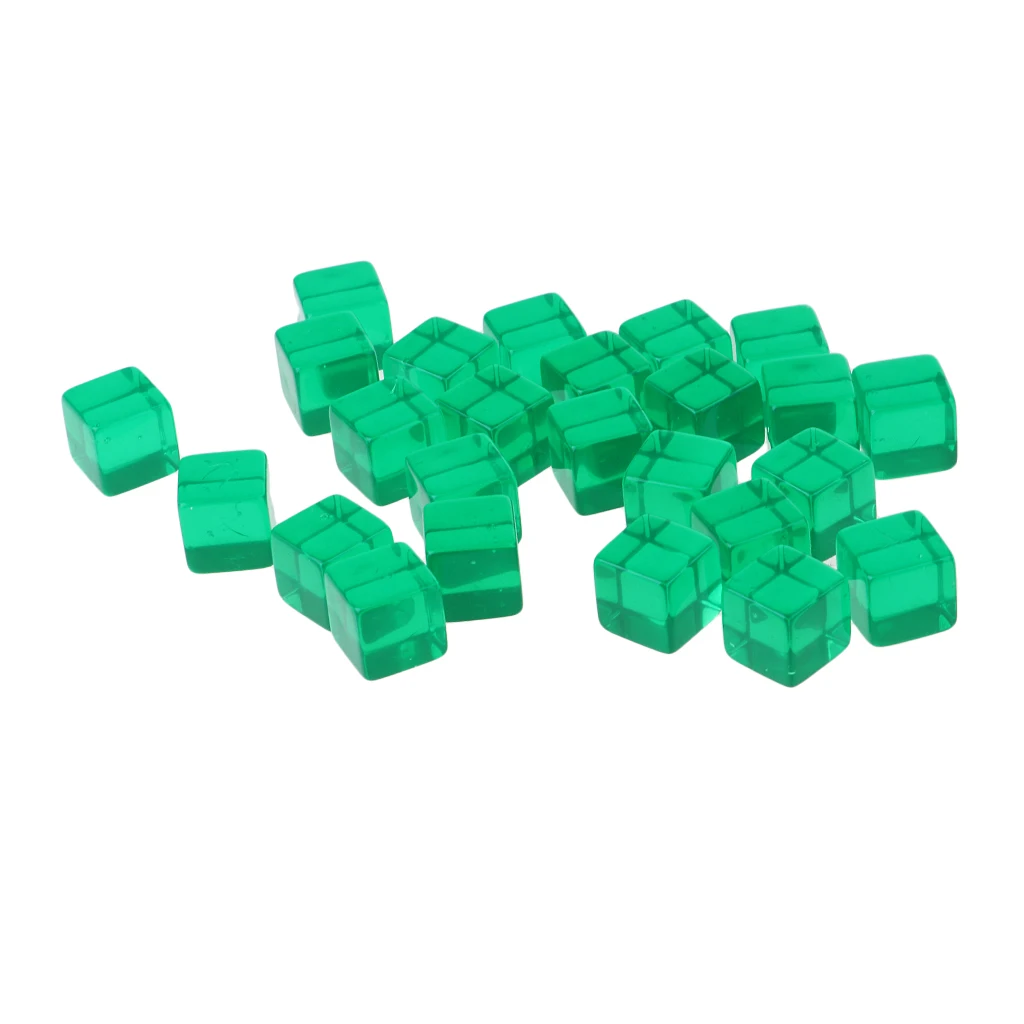 25 Square D6 Dice Six Sided Transparent Gem Dice TRPG for Dungeons & Dragons