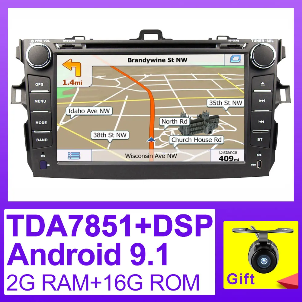 Excellent Eunavi TDA7851 2 din Android 9.1 car dvd multimedia player gps for Toyota Corolla 2007 2008 2009 2010 2011 1024*600 stereo radio 0 Excellent Eunavi TDA7851 2 din Android 9.1 car dvd multimedia player gps for Toyota Corolla 2007 2008 2009 2010 2011 1024*600 stereo radio 0
