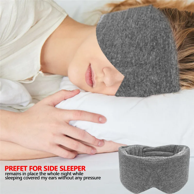 Maschera per dormire in cotone e seta, benda per gli occhi, benda per gli occhi, benda per gli occhi, morbida, portatile, da viaggio, per donne e uomini_voghion.com