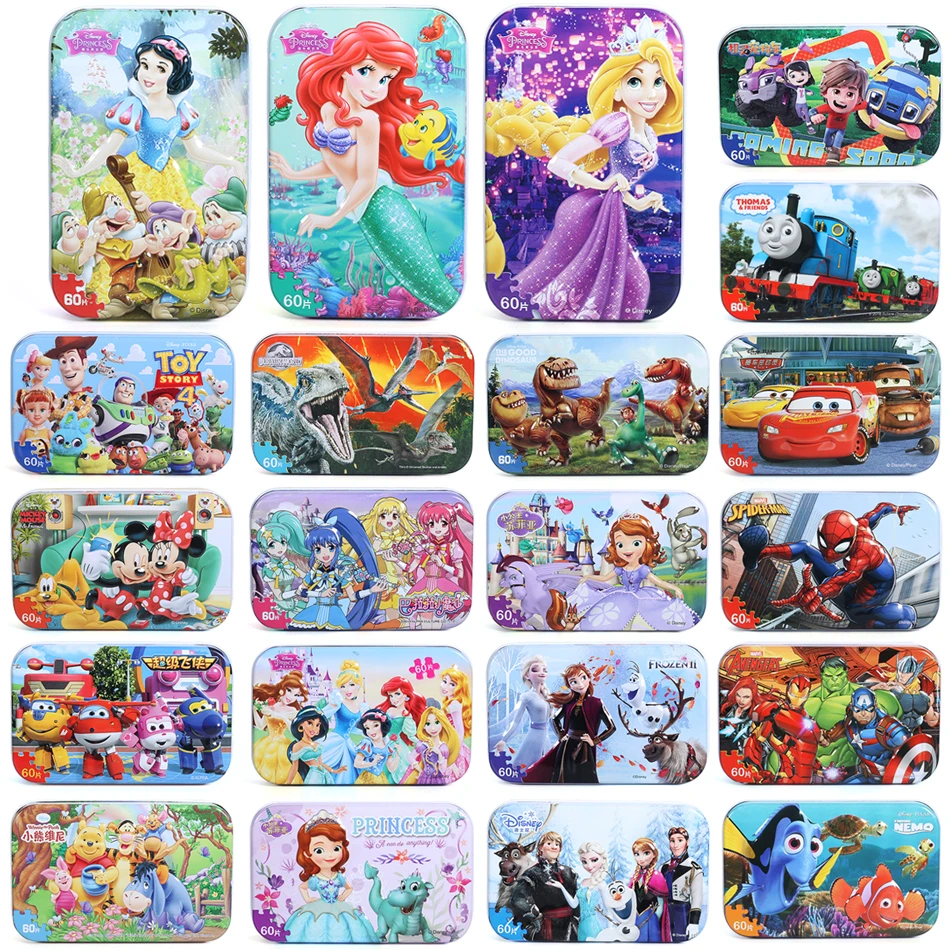 Disney princesse reine des neiges puzzle voiture Disney blanche neige 60 pièces Puzzle jouet enfants Puzzle en bois jouets éducatifs pour enfants
