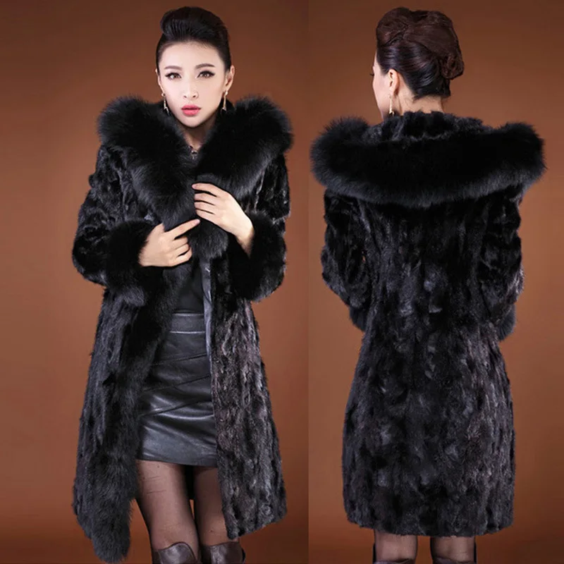 Новая женская шуба из искусственного меха норки пальто большого размера средней
