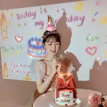 Projecteur de cadeau d'anniversaire pour fille, lumière d'ambiance pour amoureux de Selfie, décoration de fête la plus chaude, arrière plan mural, accessoires Photo sur INS