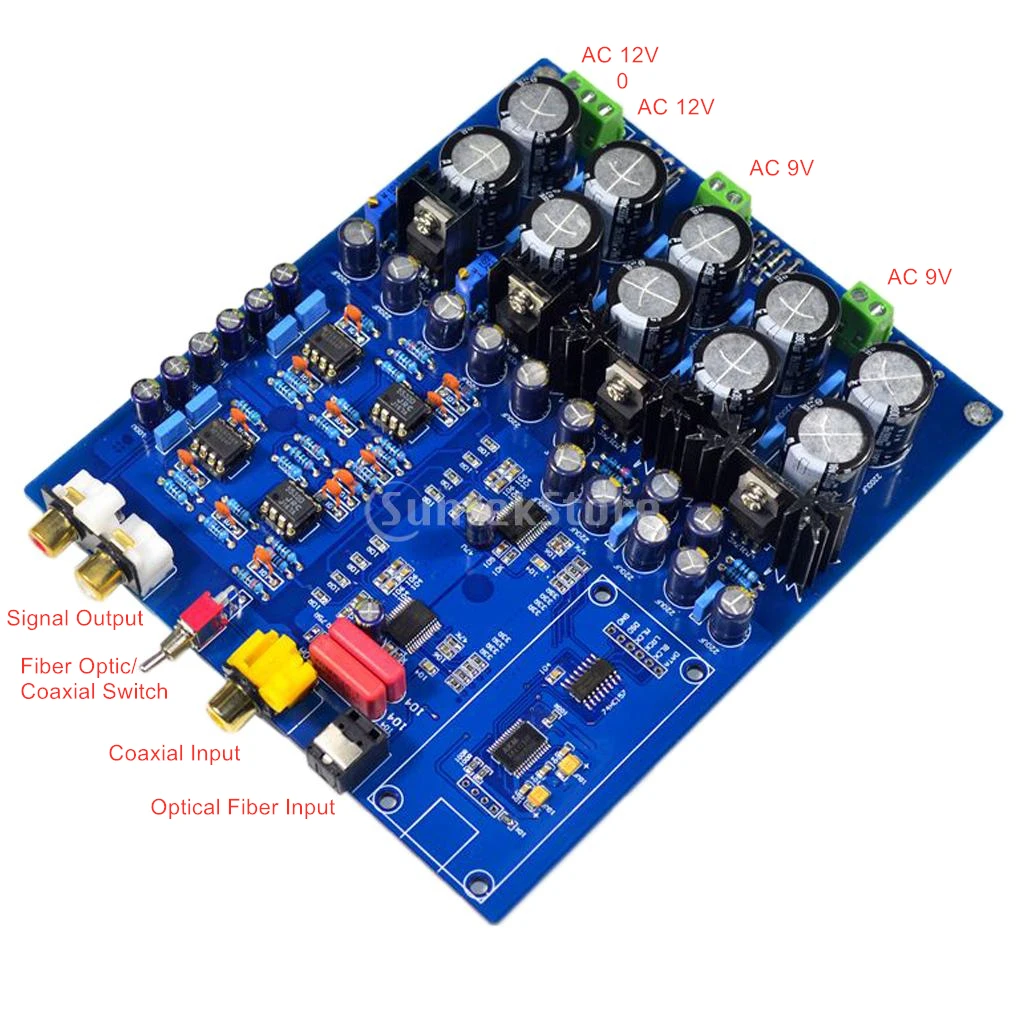 AK4396+ AK4113 двойной чип HiFi аудио декодер DAC волоконно-оптический/коаксиальный/USB вход Плата усилителя