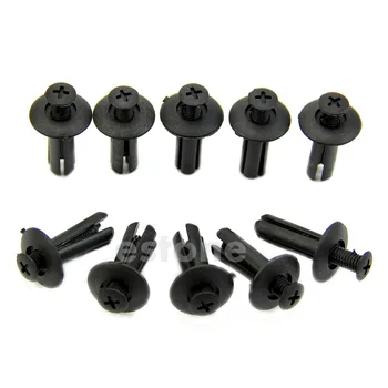 

10pcs Nylon Trim Board Panel Retainer Clips Rivet Fasteners White for Toyota