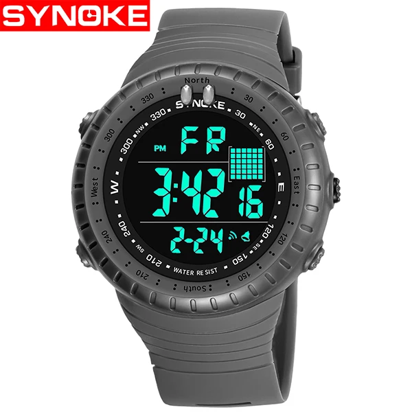 SYNOKE Relogio Militar Relojes Digitales брендовые цифровые спортивные часы мужские армейские военные часы мужские часы наручные часы - Цвет: Gray