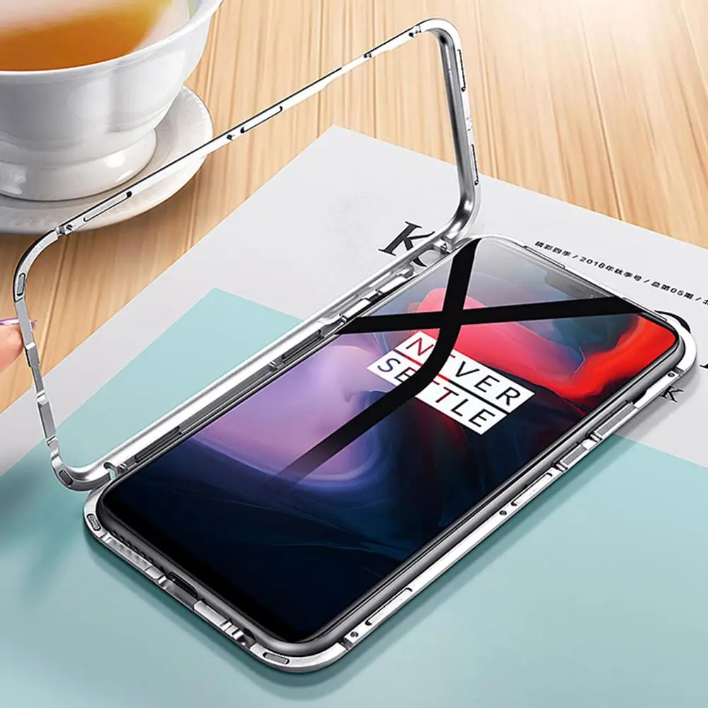 

Double-side Tempered Glass Magnetic Phone Protective Case Cover for Oneplus6/6T