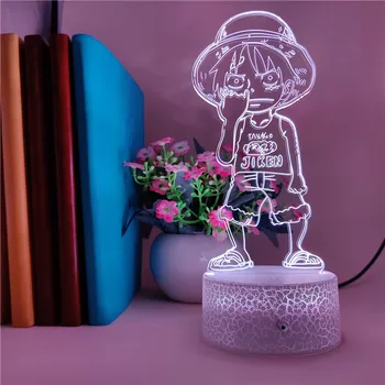 

Clock Base Table Lamp One Piece Q Version of Luffy 3d Anime Gifts for Children Event Prize Family Party Decoration Night Light