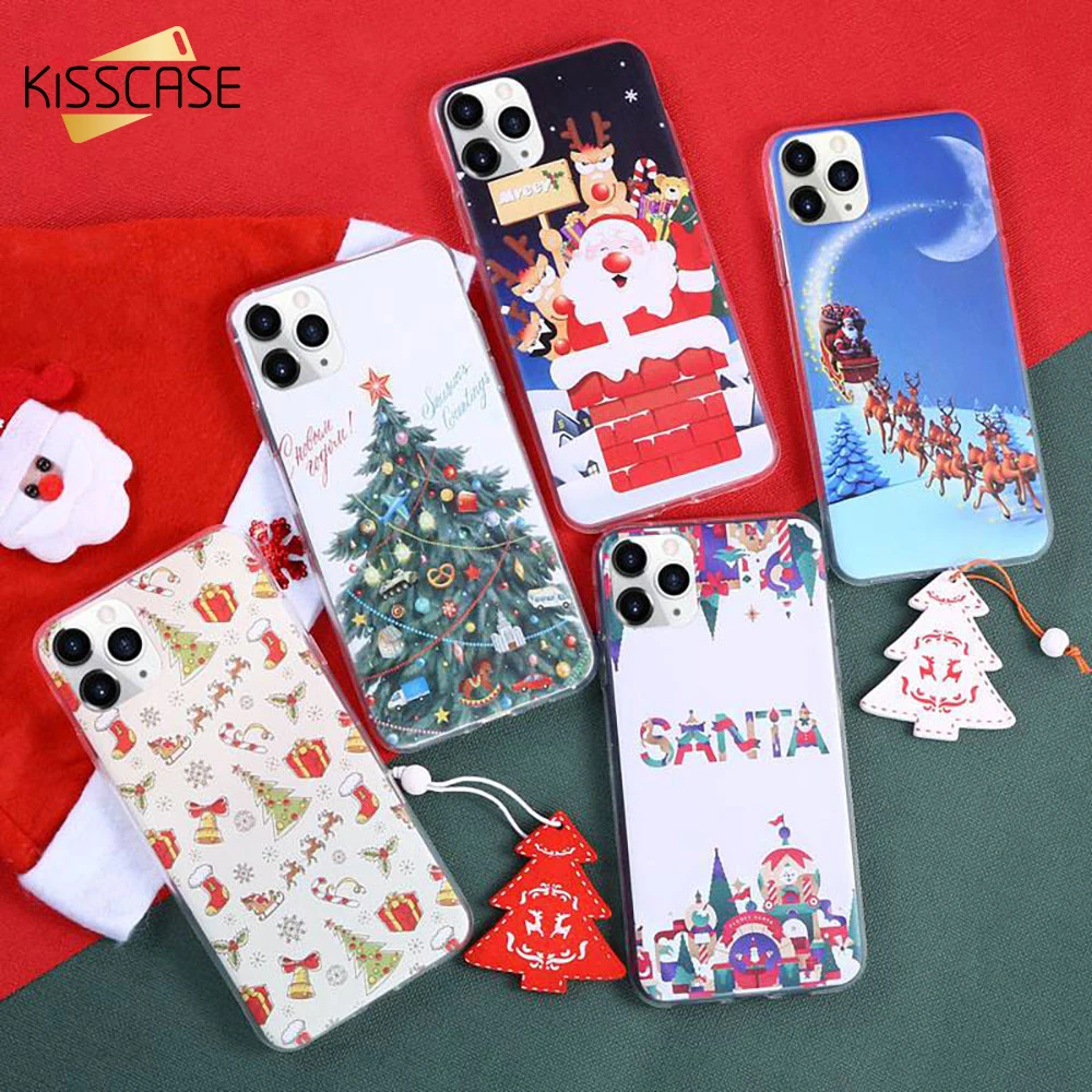 Рождественский чехол для iphone X 11 Pro Max XS XR Санта Клаус Лось Мягкий ТПУ силиконовый 7
