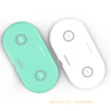 Для samsung Galaxy S10e S9 Dual 10 Вт Qi Беспроводное зарядное устройство Настольный коврик для быстрой зарядки для iPhone 11 Pro Max Беспроводное зарядное устройство