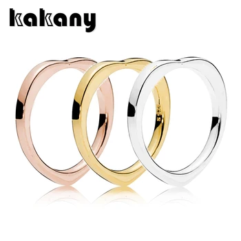 

KAKANY popular sterling charm rose gold LOGO logo heart ring suitable for anniversary gift original 1:1 fashion jewelry