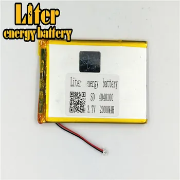 

1.25MM 2pin connector 4040100 3.7V 2000mah Lithium Polymer Battery for e-books GPS PDA Recreational machines