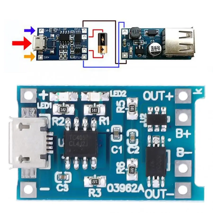 10 шт. 5 в 1 а зарядное устройство плата Micro USB 18650 LiPo зарядное устройство Модуль зарядного устройства