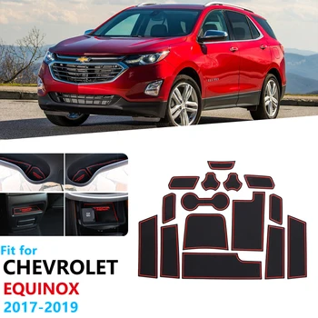 

for Chevrolet Equinox 2017 2018 2019 MK3 Holden Anti-Slip Rubber Gate Slot Cup Mat Door Groove Mat Car Accessories Stickers