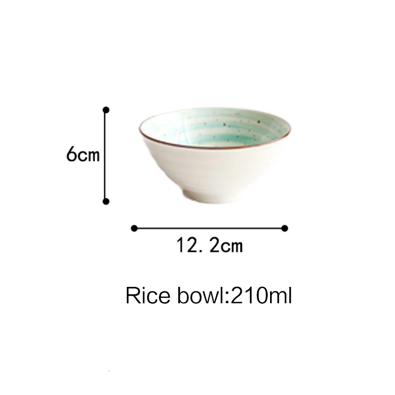 Ручная глазурь вниз окрашенная керамика фарфоровая посуда костюм Бытовая тарелка Панель меню на пару чаши для риса и супа чаша лапша - Цвет: Rice Bowl