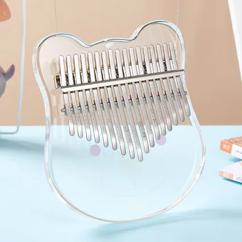 

Portable Handheld Thumb Piano Gift Keyboard Instrument 17 21 Keys Transparent Acrylic With Carry Bag Mini Kalimba Clear Sound
