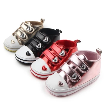 

Infant Toddler Soft Sole Pu Leather Shoes With Heart Patterns Baby First Walkers Baby Boy Girl Crib Shoes 0-12M Newborn