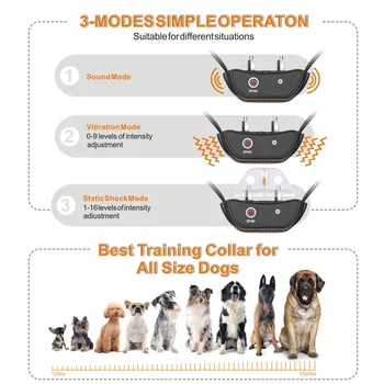 Electric Dog Training Collar With LCD Display Vibration Anti-Bark Control Rechargeable Remote Waterproof Collar For Dogs 2