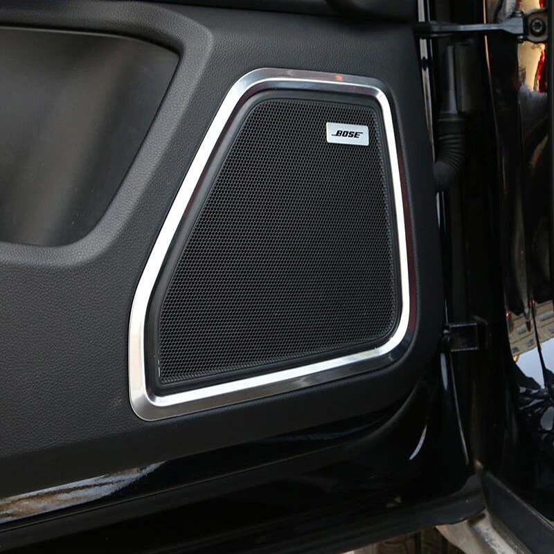 Chrome Car Door panel Speaker Ring Decoration Circle With Protective Grille Ring Cover Trims 3D stickers For Porsche Macan