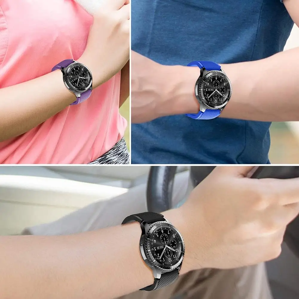 ремешок для часов Galaxy watch 46 мм samsung gear S3 Frontier active мужские ремешки 22 силиконовый