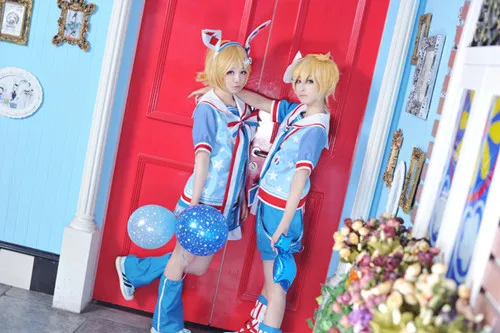 Vocaloid Kagamine Len Rin Copslay костюм Великолепная версия костюм моряка костюмы на Хэллоуин костюм для рождественской вечеринки на заказ