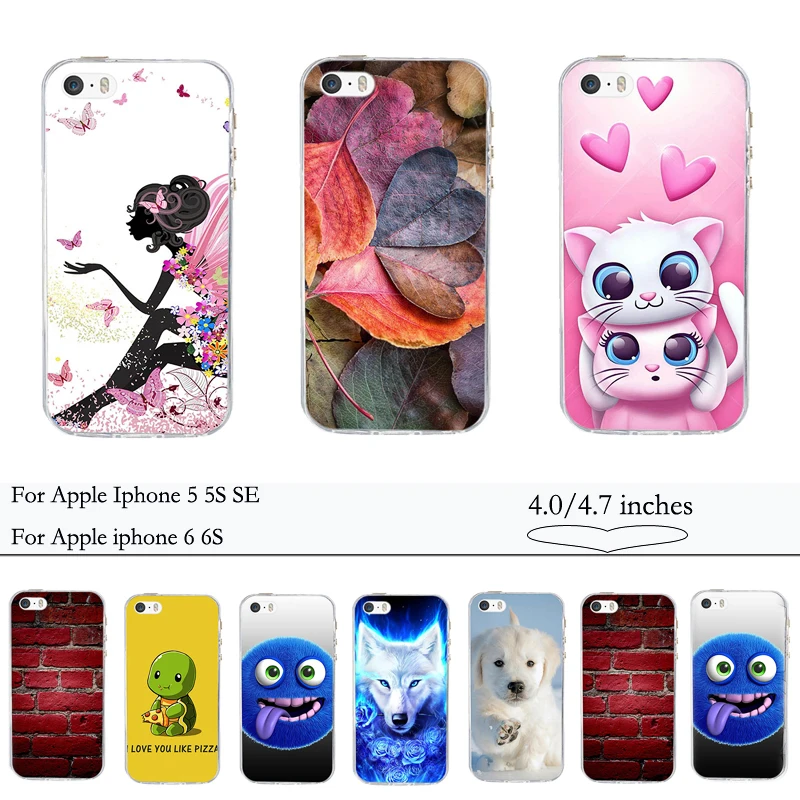 Capas Coque For Apple iphone 5 5S Case Soft Silione Fundas Cover for Iphone 6 6S Covers TPU Bumper SE S |