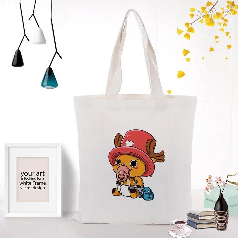 one piece Canvas Tote Bag Shopping Bag Custom Print Logo Text DIY Daily Use Eco Ecologicas Handbag Reusable Recycle - Цвет: ONEPIECE038
