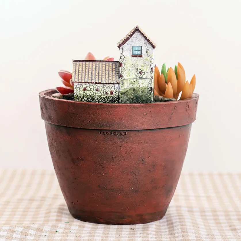 1pcs Cute & Beautiful Colorful Air Garden Pots Gardening Resin Flower Pots Building Style Gardening Pots 2019 Good Quality