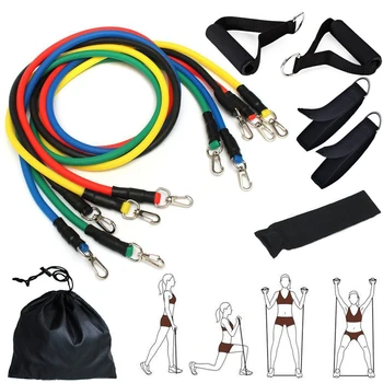 

Multi-function Household Portable Rally Rope 11pcs Pull Rope Resistance Band Set Multi-Function Resistance Band Set