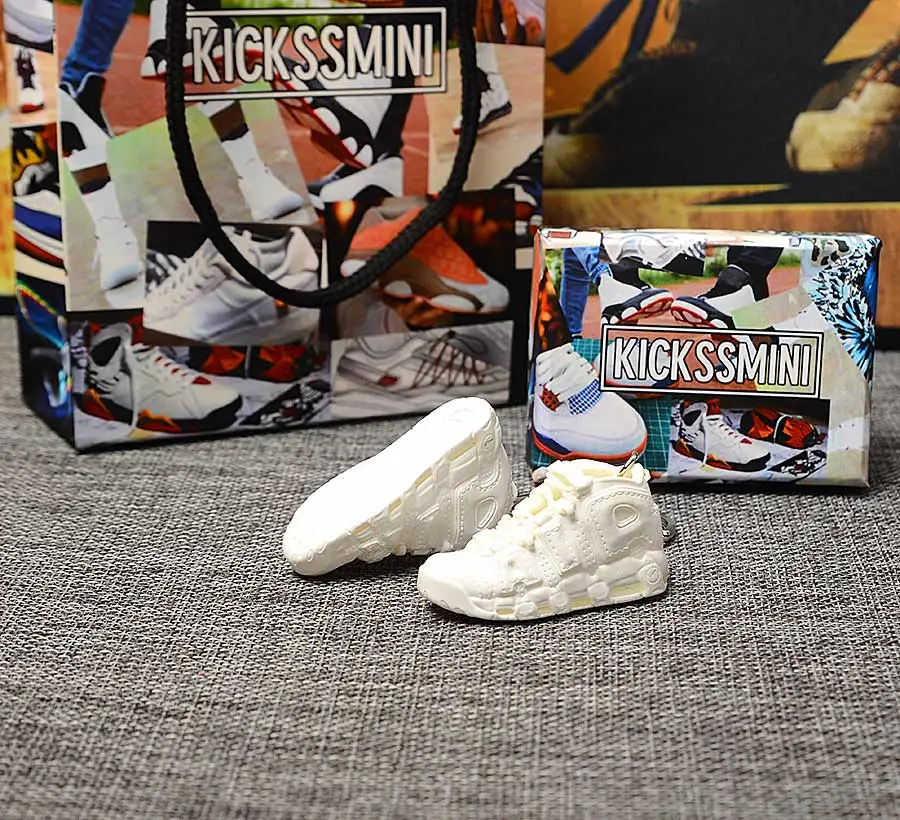 Персональный DIY Jordan Generation AIR JORDAN 1 chicago 3D кроссовок фигурный брелок сумка Подвеска парный брелок - Цвет: a pair w metal  ring
