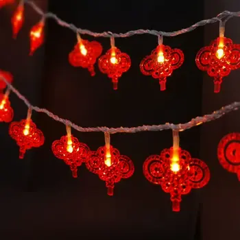 

Red Chinese Knot String Lights, Chinese Wishful Knot Lights Battery Operated For Chinese New Year,Spring Festival,Party Decorati