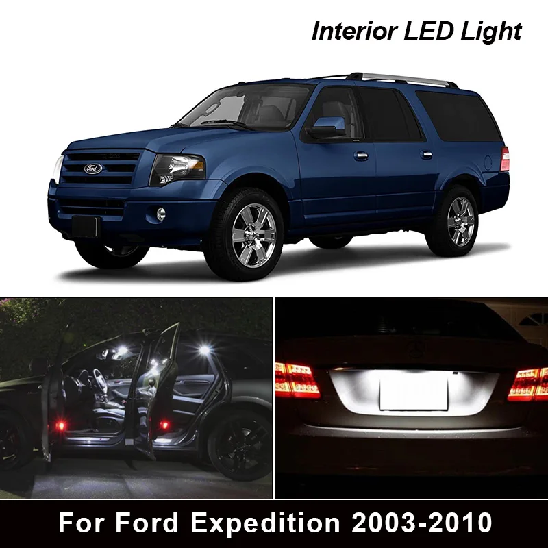 15 шт. Белый светодиодный набор ламп для внутренней посылка Ford Expedition 2003-2010 карта