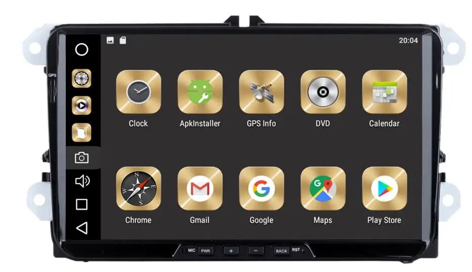 Автомобильный Dvd плеер Carplay 4 Гб ОЗУ 8 ядер 64 ГБ 9 дюймов Android 01 Gps для VW Eos Seat Candy T5 Passat