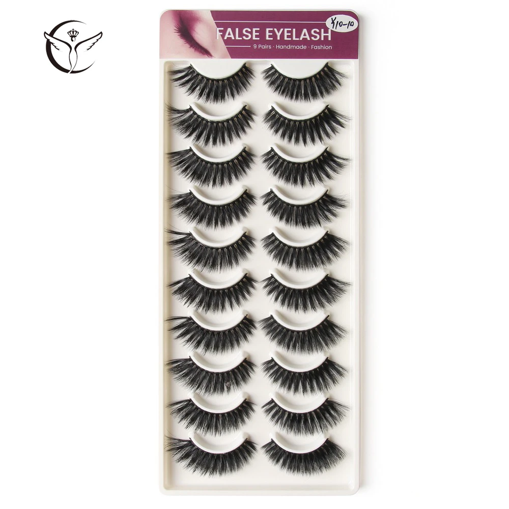 CLOTHOBEAUTY, накладные ресницы, 10 пар, мягкие, ручная работа, натуральные, длинные, толстые, многоразовые, накладные ресницы, наращивание для макияжа - Цвет: CLO-Y10-10
