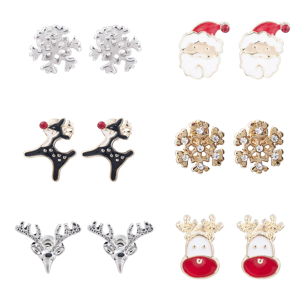 Санта Клаус рождественские серьги снеговик декоративный колокольчик с оленями Рождественская елка Ухо Ювелирные изделия аксессуары прекрасные рождественские подарки для женщин девочек