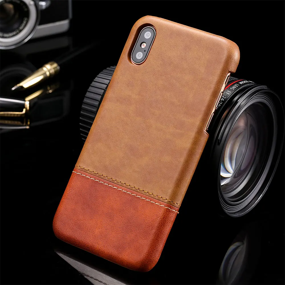 KISSCASE Kontrast Farbe Fall Für iPhone 7 8 Plus 6 6s Plus Dünne PU Leder Fall Für iPhone XR X XS X